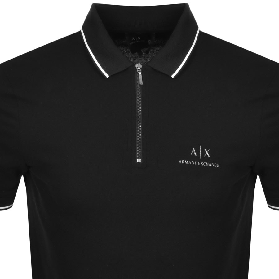 Alternative Image for ProductArmani Exchange Short Sleeved Polo T Shirt Black2